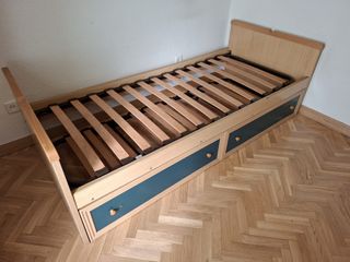 Cama nido completa de madera (2 camas + colchones)