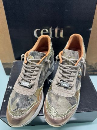 Zapatillas Cetti Beige y Dorado