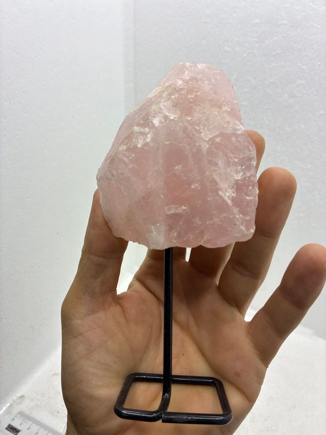 Quartzo Rosa Naturale con Base