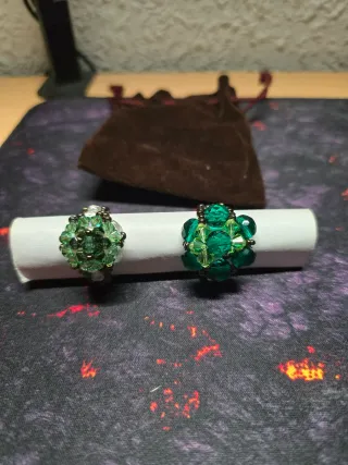 Anillos Bisutería Verde Ajustables