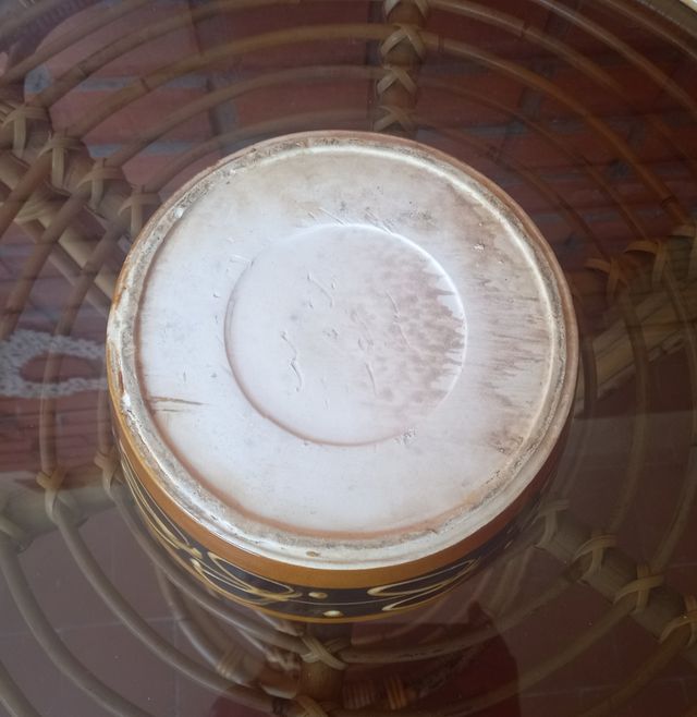 Ensaladera Cerámica Vintage Marrón y Negra