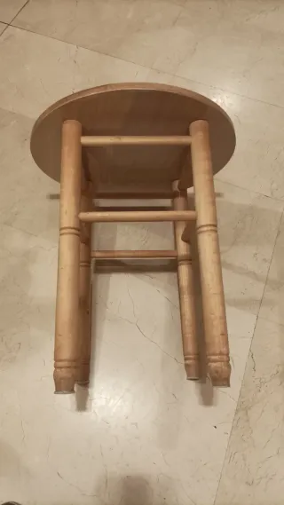 Mesa camilla redonda pequeña madera