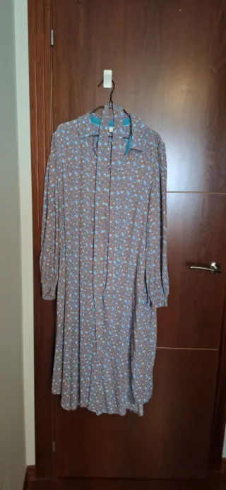 Vestido Nümph floral azul y marrón talla 42