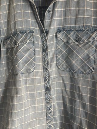 Camisa vaquera cuadros azul Talla L