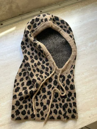 Balaclava maculato animalier 50%lana 50% acrilico