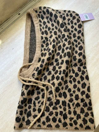 Balaclava maculato animalier 50%lana 50% acrilico