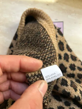 Balaclava maculato animalier 50%lana 50% acrilico