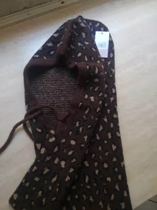 Balaclava maculato animalier 50%lana 50% acrilico