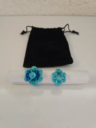 Anillos de bisutería flor azul