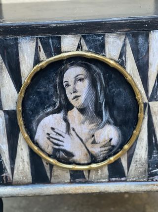 Comodini Vintage Dipinti Arlecchino Rombi