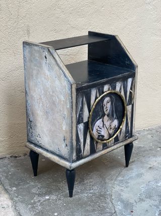 Comodini Vintage Dipinti Arlecchino Rombi