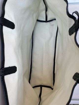 Bolso lona y piel negro