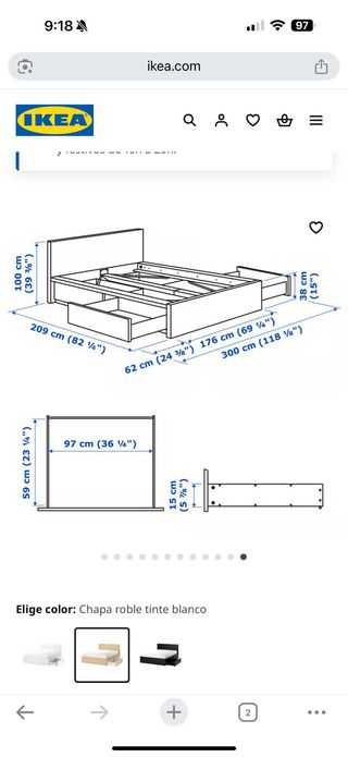 Cama Malm 160x200cm Ikea