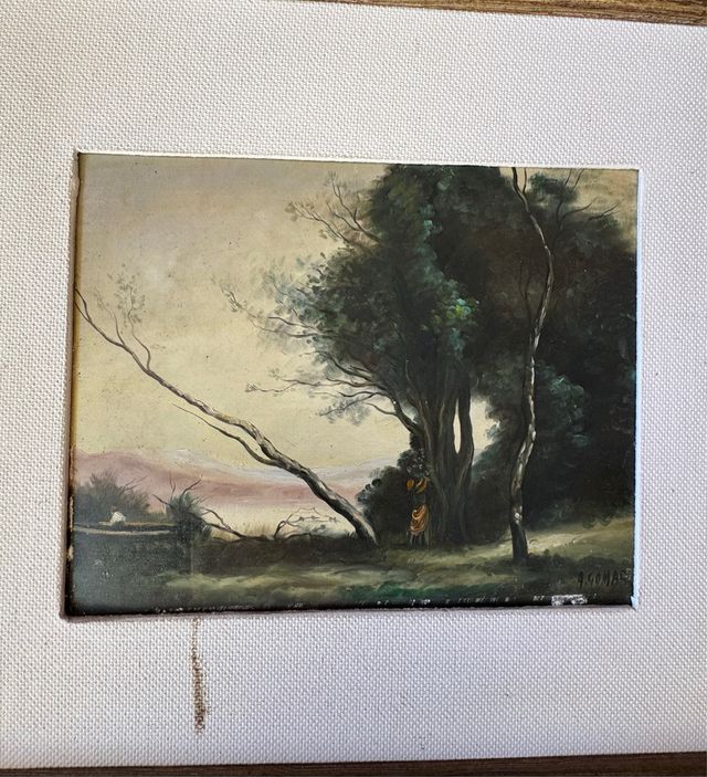 Quadro paesaggio con figura