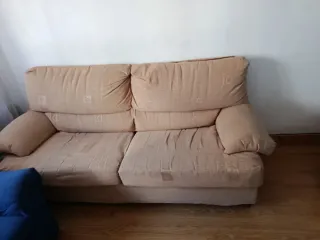 Sofá de 3 plazas en tela beige