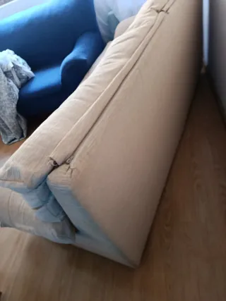 Sofá de 3 plazas en tela beige