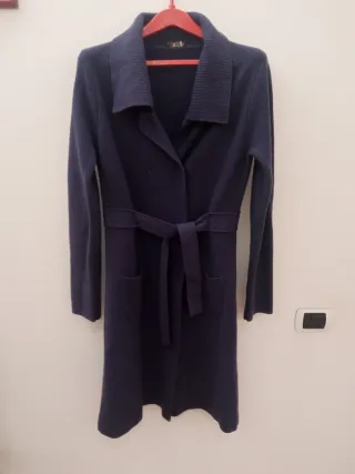 Cappotto lungo Maliparmi donna blu