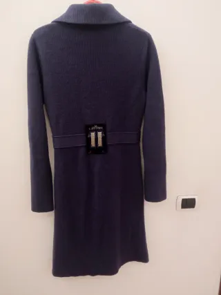 Cappotto lungo Maliparmi donna blu