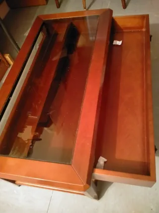 Mesa de centro madera y cristal