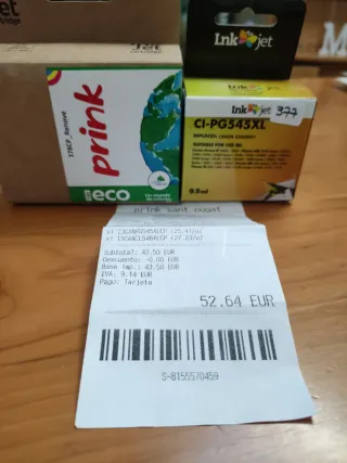 Tintas Prink Canon CI-PG545XL y CL-546XL