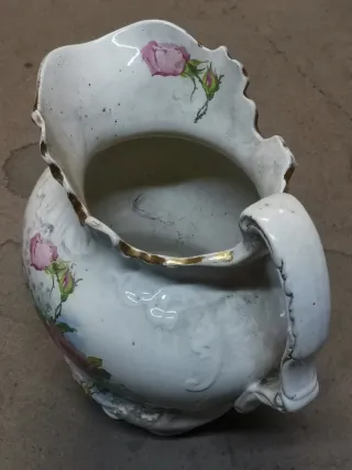 Jarra antigua loza inglesa floral