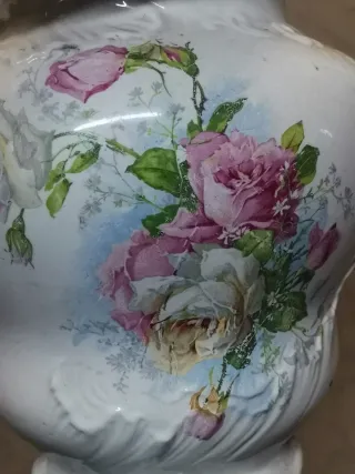 Jarra antigua loza inglesa floral