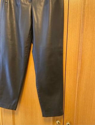 Pantalón Zara Piel Sintética Negro