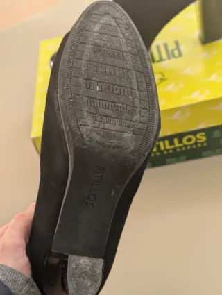 Zapatos Pitillos Negros Piel y Charol