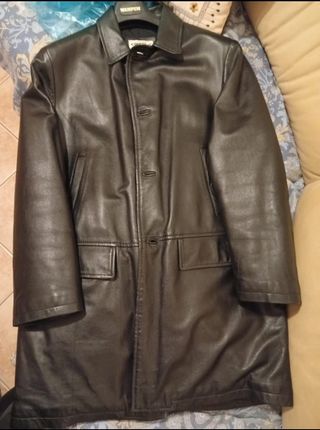 Giacca in pelle uomo nera