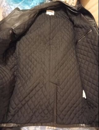 Giacca in pelle uomo nera