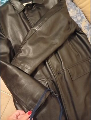 Giacca in pelle uomo nera