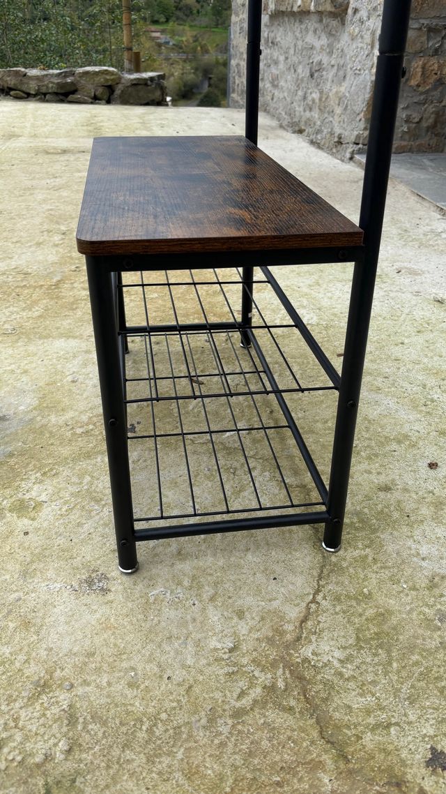 Perchero industrial madera y metal