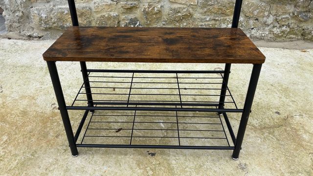 Perchero industrial madera y metal