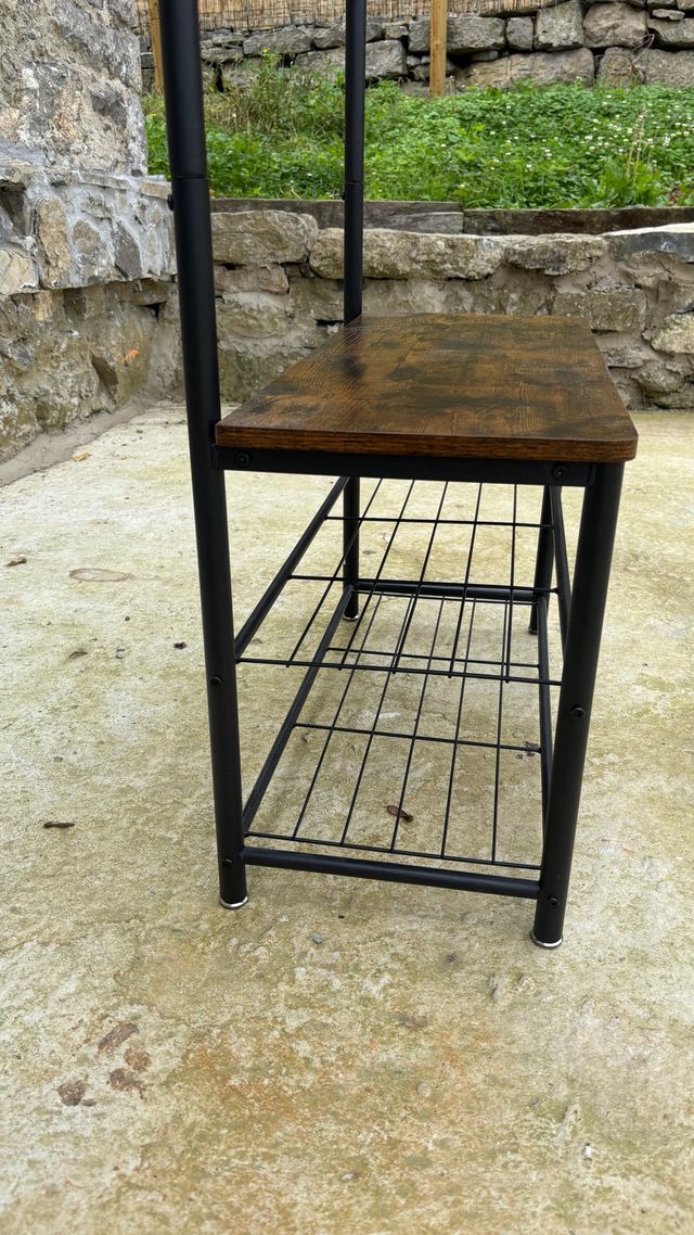 Perchero industrial madera y metal