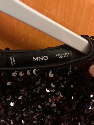 Vestido Mango lentejuelas negro NUEVO