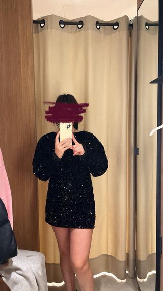 Vestido Mango lentejuelas negro NUEVO