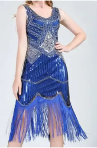 Vestido estilo años 20 con flecos