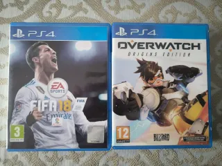 Lote 2 Juegos PS4: FIFA 18 y Overwatch