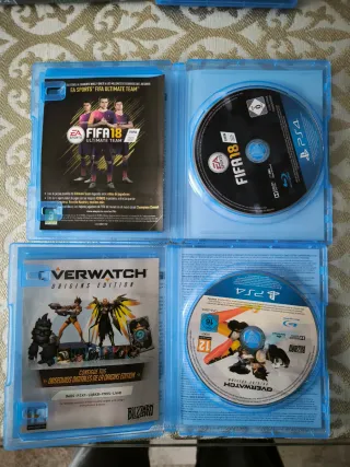 Lote 2 Juegos PS4: FIFA 18 y Overwatch