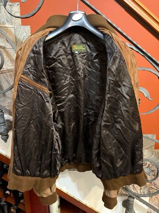 Giubbino bomber pelle scamosciata vintage uomo