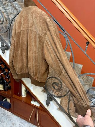 Giubbino bomber pelle scamosciata vintage uomo
