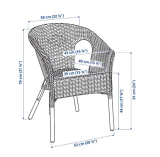 Juego 6 Sillas Ratán Bambú Beige Marrón