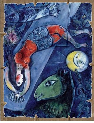 Stampa Chagall Il Circo su MDF 19x25 cm