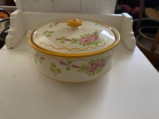 Porta bon bon floreale dipinto a mano