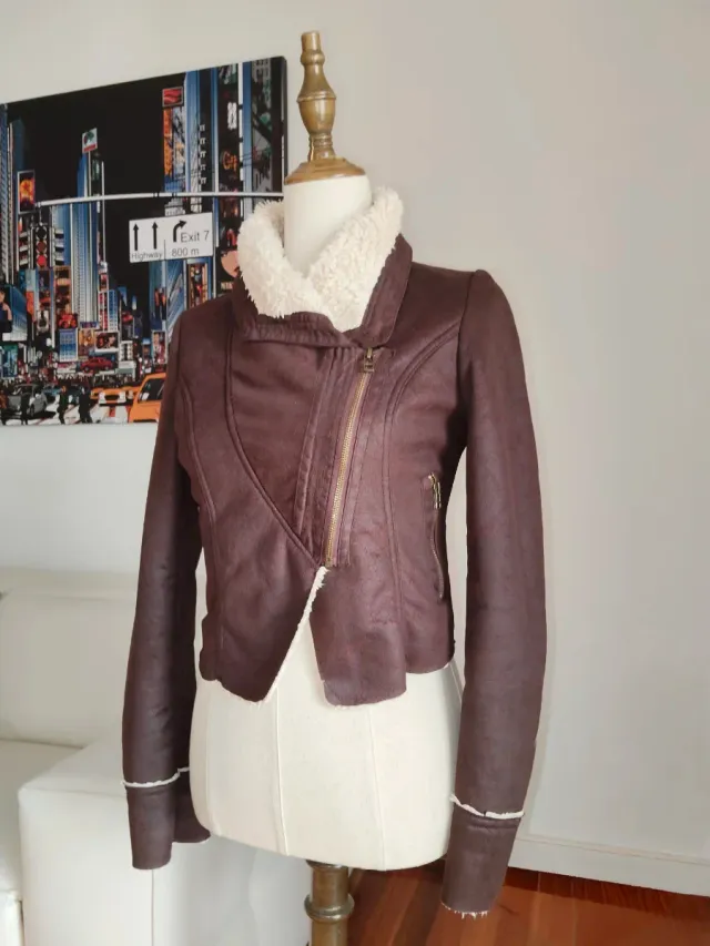 Chaqueta marrón borreguito