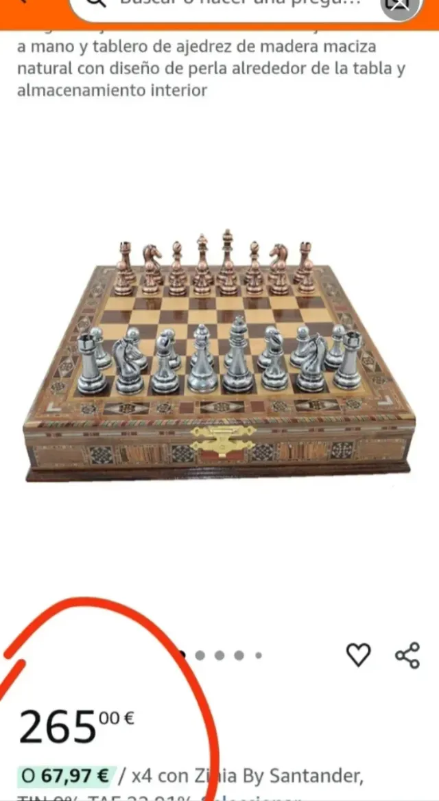 Ajedrez artesanal de madera y metal Ideal regalo