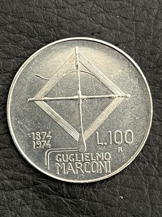 100 Lire Guglielmo Marconi 1874-1974