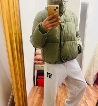 Plumífero Zara Verde Talla S