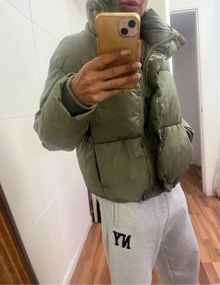 Plumífero Zara Verde Talla S