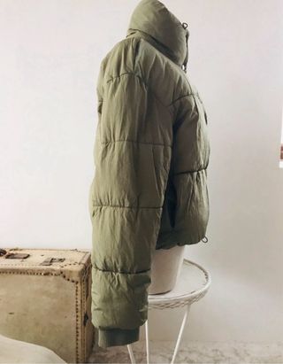 Plumífero Zara Verde Talla S